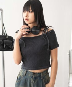 WEGO ヴィンテージウォッシュオフショルちびT