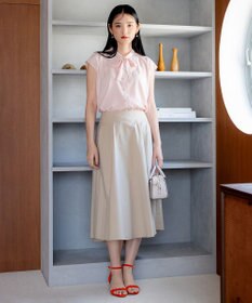 組曲 【洗える・イージーケア】シアーカルゼ ボウタイ ブラウス