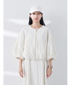 earth music&ecology シャーリングタックスリーブブルゾン