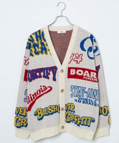 WEGO オーバーフィットロゴカーディガン