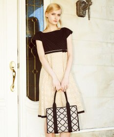 TOCCA 【大人百花掲載】【A4サイズ対応】CHECKER CLOVER KNITBAG ニットバッグ