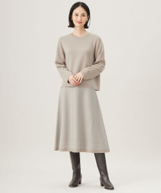 自由区 【WEB限定カラーあり・洗える】リバーシブルニット セットアップ(プルオーバー×フレアスカート)