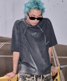 WEGO 【ユニセックス着用ITEM/MLサイズ展開】コールドダイスウィッチングロゴT（SS）