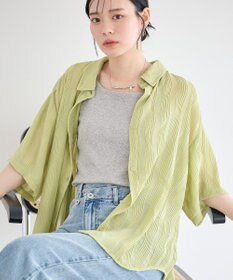 earth music&ecology ランダムプリーツシャツ