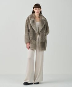 GRACE CONTINENTAL ムートンライダースコート