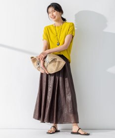 23区 S 【洗える】グロッシーボイル タック スカート