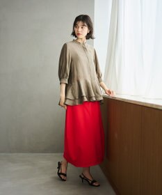 #Newans 【洗える】ダブルフリルヘムシアーシャツ