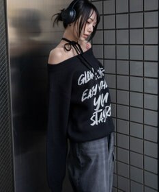 WEGO 2WAYショルダーリボンニット