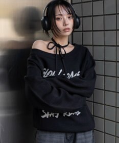 WEGO 2WAYショルダーリボンニット