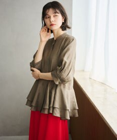 #Newans 【洗える】ダブルフリルヘムシアーシャツ