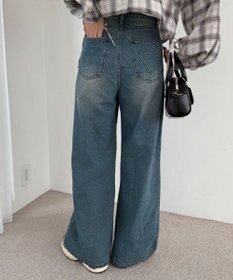 WEGO モチーフデニムタックパンツ