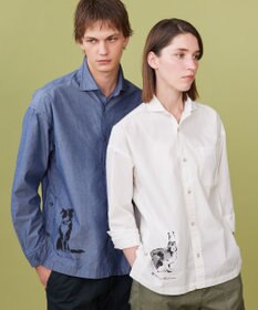 JOSEPH ABBOUD MOUNTAIN 【テーム・ヤルヴィモチーフ】デザイン シャツ ネイビー系