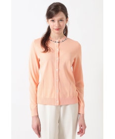 DAKS 綿ポリエステル ハウスチェックジャカード カーディガン