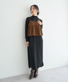 YECCA VECCA 【2点SET】バルーンキャミ付きニットワンピース