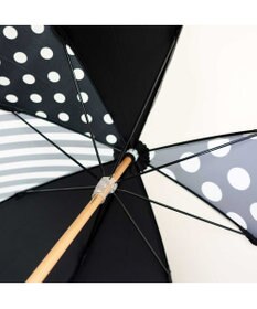 +RING 【UVカット95%以上】【UPF50＋】プラスリング レディース向け 晴雨兼用（長ショート） BLK/WHT T1331