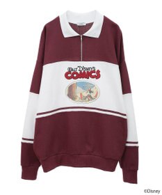 earth music&ecology Ｄｉｓｎｅｙ／レトロコミックハーフｚｉｐスウェット