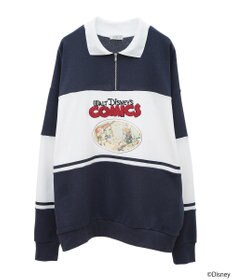 earth music&ecology Ｄｉｓｎｅｙ／レトロコミックハーフｚｉｐスウェット