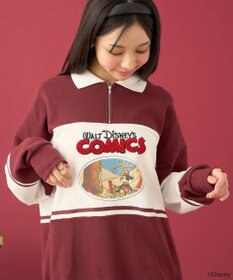 earth music&ecology Ｄｉｓｎｅｙ／レトロコミックハーフｚｉｐスウェット