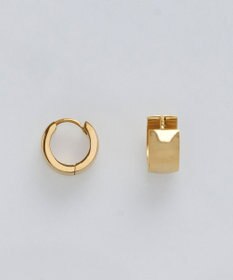 Phoebe 【金属アレルギー対応】ワンタッチワイドフープミニピアス　ゴールド/サージカルステンレス