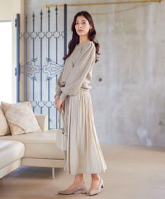 Tiaclasse 【洗える】衿パールニットトップス