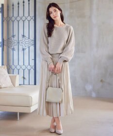 Tiaclasse 【洗える】衿パールニットトップス