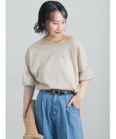 Te chichi 【マシンウォッシャブル】ラメシアー前後2WAY5分袖カーディガン