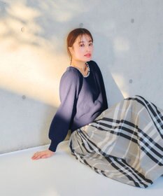 Tiaclasse 【洗える】衿パールニットトップス