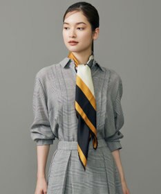 自由区 【カタログ掲載】カラーブロックシルク スカーフ