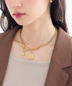 earth music&ecology 【ステンレス】コインモチーフ３連ネックレス