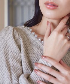 Tiaclasse 【洗える】衿パールニットトップス