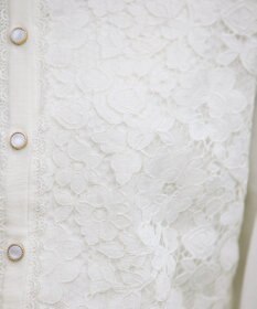 Tiaclasse 【洗える】7分袖前身レースカーディガン