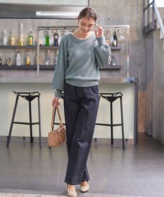 Tiaclasse 【洗える】衿パールニットトップス