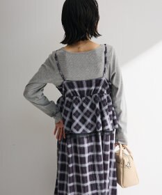 Green Parks ペプラムチェックキャミワンピース