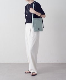 russet バイカラーレザーベルトフラットショルダーバッグ(SF-278)