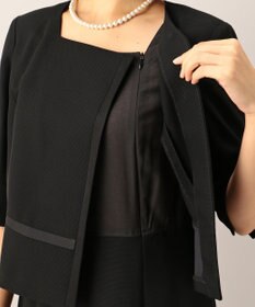 自由区 FORMAL 【ウォッシャブル対応】ドビーボーダーリボン ジャケット+ワンピース