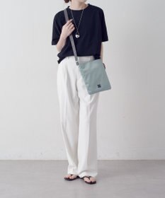 russet バイカラーレザーベルトフラットショルダーバッグ(SF-278)