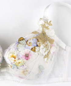 WACOAL 【リボンブラ 脇すっきり】 ブラジャー 脇高設計 着やせシルエット 動いても谷間キープ Gカップまで対応 大きいサイズ レディース BXB483 /ワコール