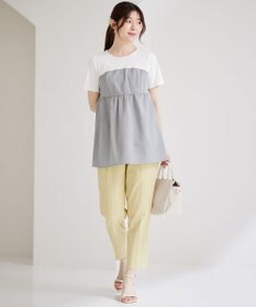 ANY SIS ビスチェドッキング風 カットソー