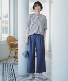 ANY 【ウエストゴム】イージーケアライトストレッチワイドパンツ