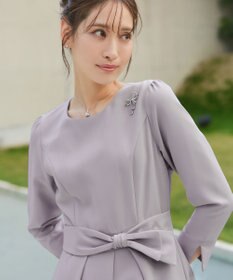 Tiaclasse L 【セレモニー・新色追加】アシメリボンベルトフレアワンピース