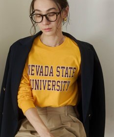 WEGO 【ANGIE VINTAGE】GILDAN カレッジロゴ オーバーサイズ プリント ロンT