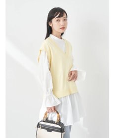 earth music&ecology ＳＥＴ２点Ｖネックベスト＋スタンドカラーチュニック