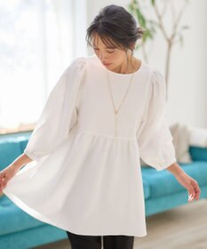 ANY L サッカーパフスリーブブラウス