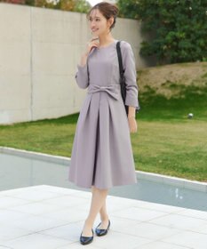 Tiaclasse L 【セレモニー・新色追加】アシメリボンベルトフレアワンピース