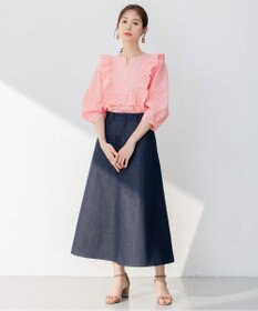 組曲 【洗える】デニムライクギャバ スカート