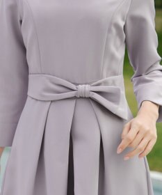 Tiaclasse L 【セレモニー・新色追加】アシメリボンベルトフレアワンピース