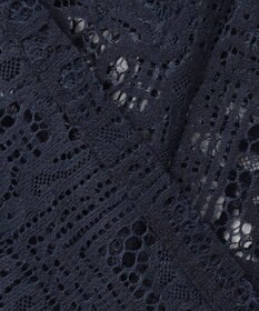 J.PRESS LADIES 【洗える】モザイクレース ハーフスリーブ ブラウス