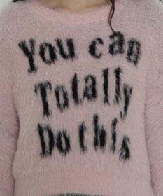 WEGO ロゴシャギーショートニット