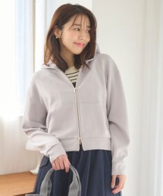 Feroux 【洗える】ダブルジップダンボールロゴ パーカー