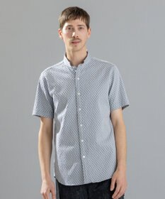 JOSEPH HOMME トライジャガードストレッチ   ウイングカラー半袖シャツ